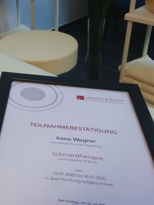Schmerztheraphie_zertifikat_ichbingesund ichbingesund, Schmerztherapie, ganzheitliche Gesundheit, ganzheitliche Schmerztherapie, Schmerzfrei